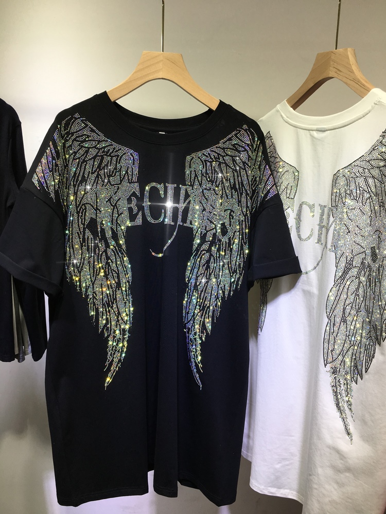 Streetwear Brand Top - L-3XL Oversize Đính Kim Cương Giả