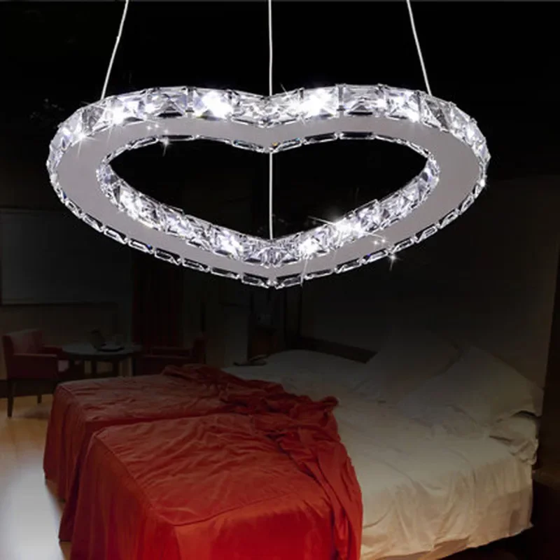 Chrome Hearts Ring - Living room stainless steel heart-shaped chandelier