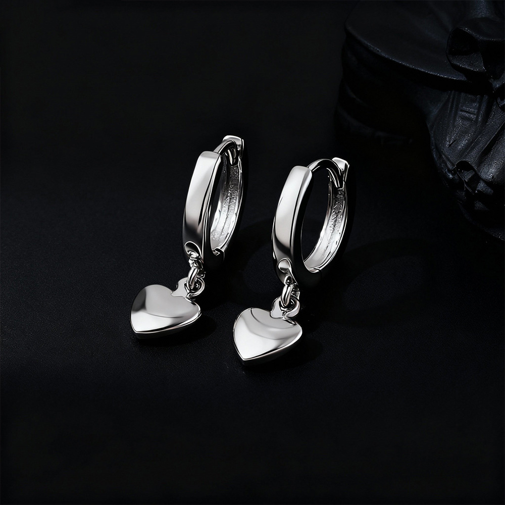 925 Sterling Silver Heart Stud - đánh giá và giá Chrome Hearts Ring