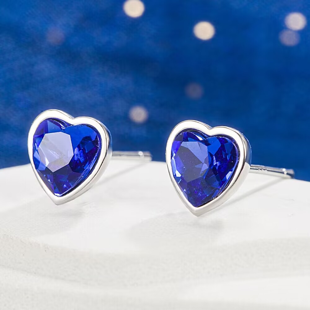 925 Sterling Silver Heart Blue - đánh giá và giá Chrome Hearts Ring