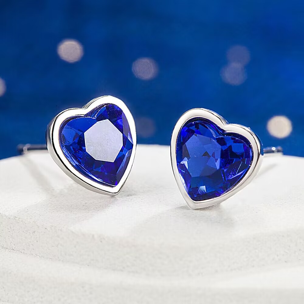 925 Sterling Silver Heart Blue - đánh giá và giá Chrome Hearts Ring