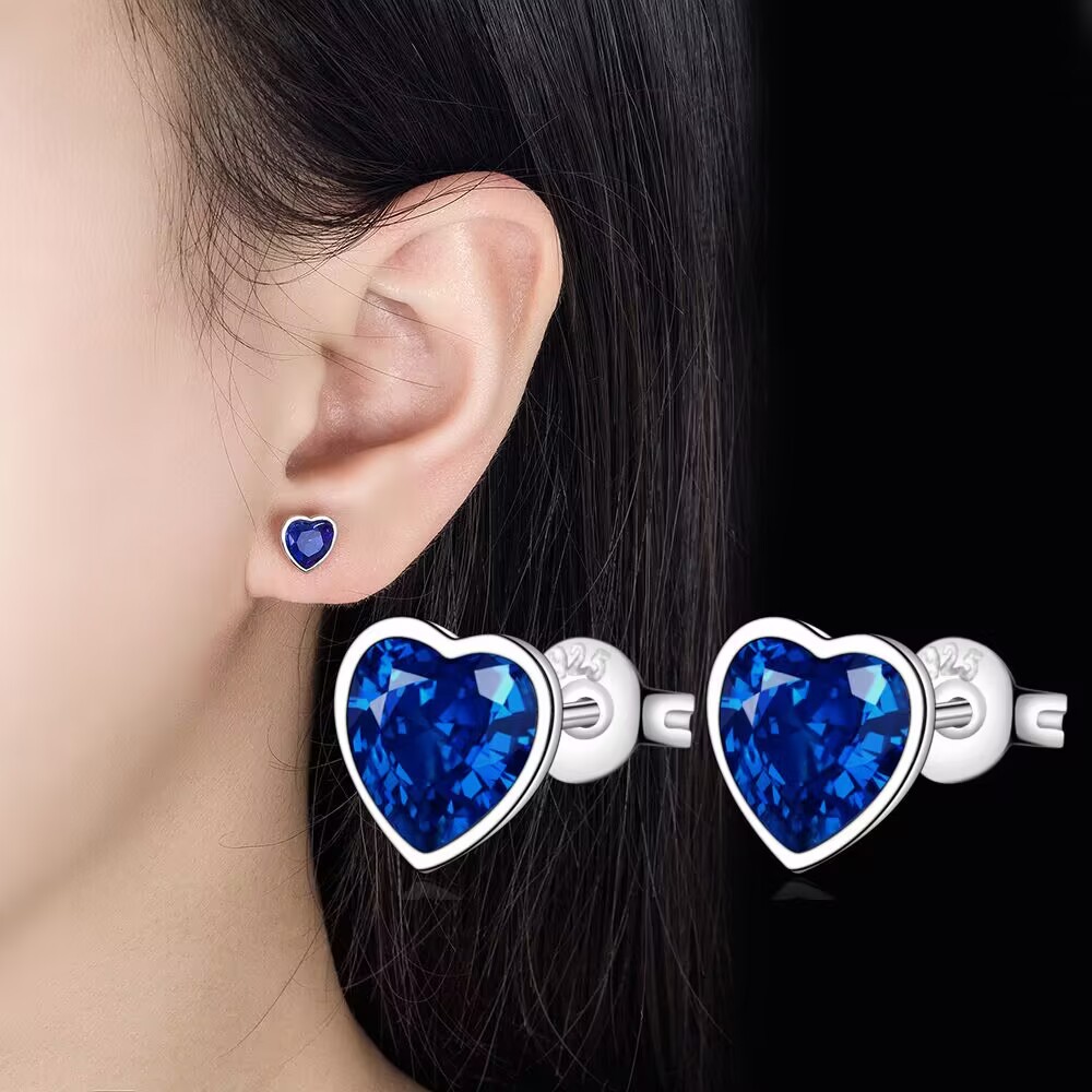 925 Sterling Silver Heart Blue - đánh giá và giá Chrome Hearts Ring